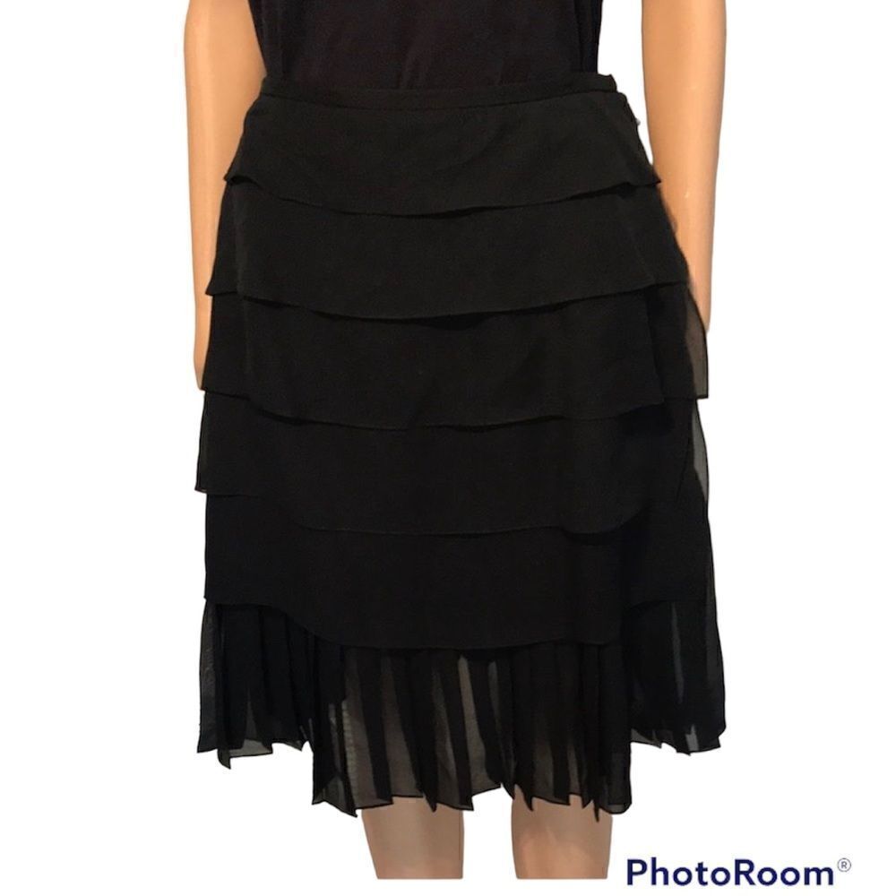 Kay Unger chiffon tiered ruffles skirt